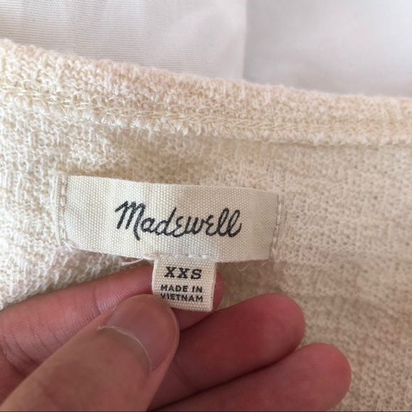 Madewell Cream Tie Front Wrap Top - Picture 3 of 3